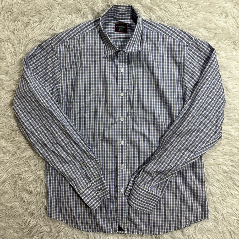 UNTUCKit Men’s Durif Checkered Button Up Long Sleeve Shirt Size Medium